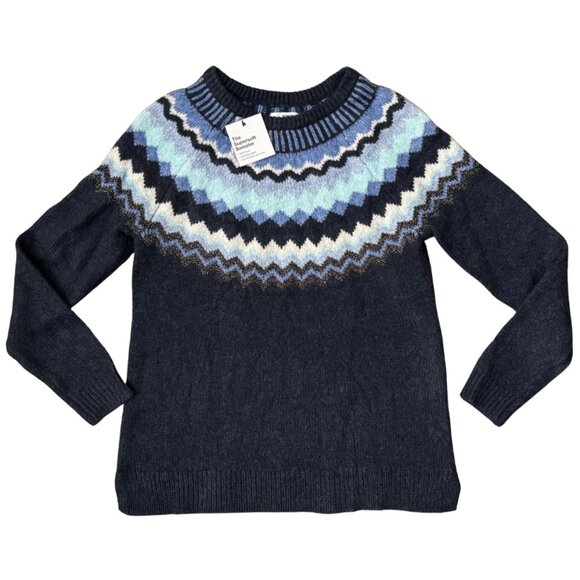 Sonoma Fair Isle Navy Super Soft Sweater Size Small NEW - Picture 1 of 6